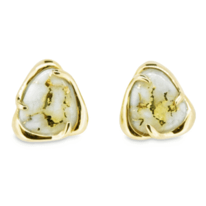 Gold quartz earrings, Alaska Mint