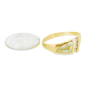 4/.02ct Diamond & Gold Quartz Band, Alaska Mint