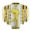 Ladies Gold Quartz 12/.04 & 12/.02 ct Diamond Ring, Alaska Mint