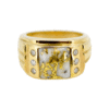 Gold quartz & diamond ring