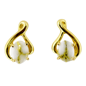 Gold Quartz Post Earrings, Alaska Mint