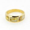 Ladies Gold Quartz 3 Panel 14k Ring RL652Q