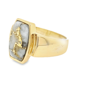 Ladies Gold Quartz & Diamond Ring, Alaska Mint
