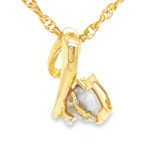 Gold Quartz Diamond Pendant, Alaska Mint,