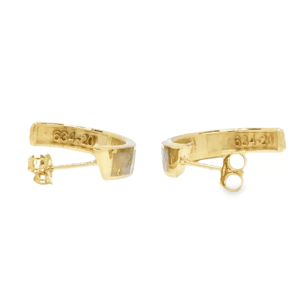 3 Section Gold Quartz Hoop Earrings, Alaska Mint