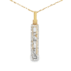 Rectangle Diamond Halo Gold Quartz Pendant, Alaska Mint