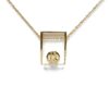 Gold Quartz Round Inlay Rectangle Pendant