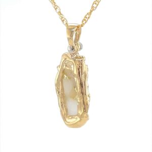 14k Freeform Gold Quartz Pendant, Alaska Mint