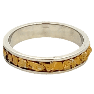 Ladies, 4m, White Gold, Nugget Ring, Alaska Mint