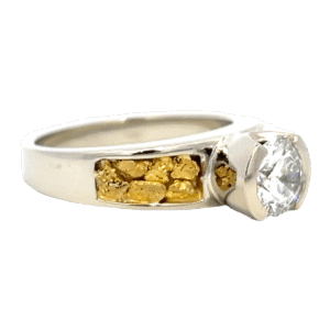 1.06 Ct Round Lab Grown Diamond in 14k White Gold Ladies Ring, Alaska Mint