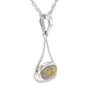 Gold Quartz 14k White Gold Pendant, Alaska Mint