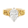 1.80ct Oval Lab Grown Diamond in 14k Yellow Gold & Nuggets, Alaska Mint