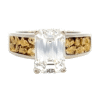 2.70ct Emerald Cut Lab Grown Diamond in 14k White Gold & Nuggets, Alaska Mint