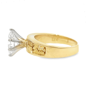 1.80ct Marquise Lab Grown Diamond in 14k Yellow Gold & Nuggets, Alaska Mint