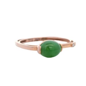 Jade Off-Center Ring 18k Rose Gold, Alaska Mint