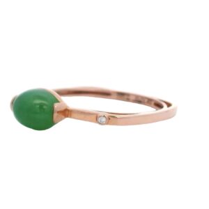 Jade Off-Center Ring 18k Rose Gold, Alaska Mint