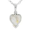 White Gold Heart Gold Quartz Inlaid Pendant FF217G2W