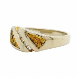 Diamond White Gold Ladies Nugget Ring, Alaska Mint