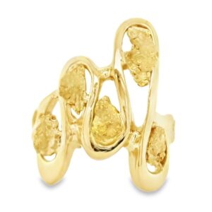 Ladies 14k Gold Nugget Ring, Alaska Mint