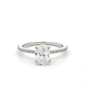 Estate Lady's Oval Cut Diamond Solitaire Ring 076526