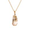 Free Form Gold Quartz Pendant 020834