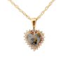 Diamond & Gold Quartz Heart Pendant FF312G2
