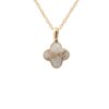 Clover Shape Gold Quartz Pendant P3262-GQ