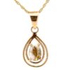 Gold Quartz Pear Shaped Pendant PN1076XSQ