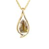 Gold Quartz Tear Drop Pendant PN774QX