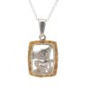 Sterling Silver & Gold Nugget Totemic Wolf Pendant P-426