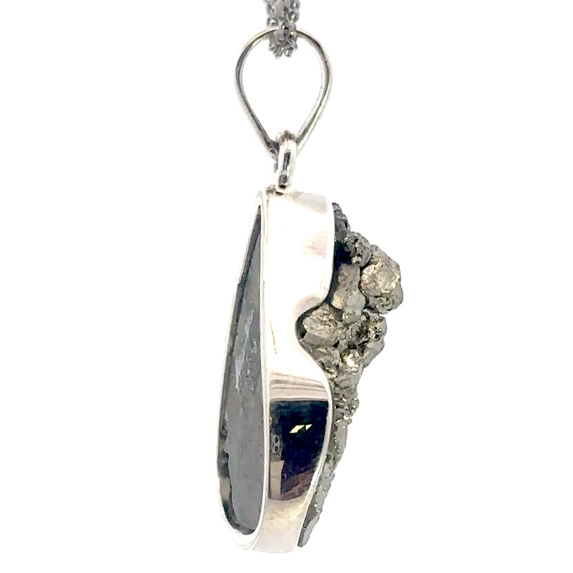 Large Pyrite & Sterling Silver Pendant - Image 4