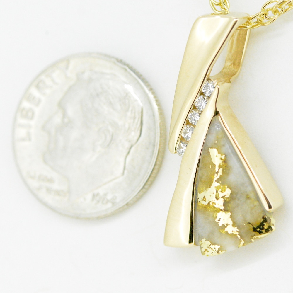 Diamond & Gold Quartz Pendant PDL74D10QX - Image 3