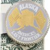 Money Clip with 1 oz. Alaska Map & Flags Medallion