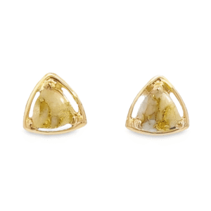 Gold quartz earrings, Alaska Mint