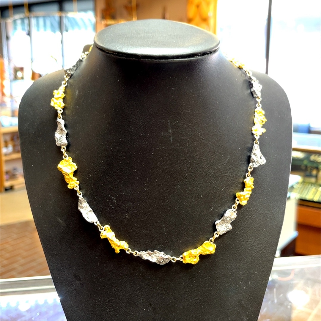 Natural Gold Nugget & Meteorite Chain - Image 3