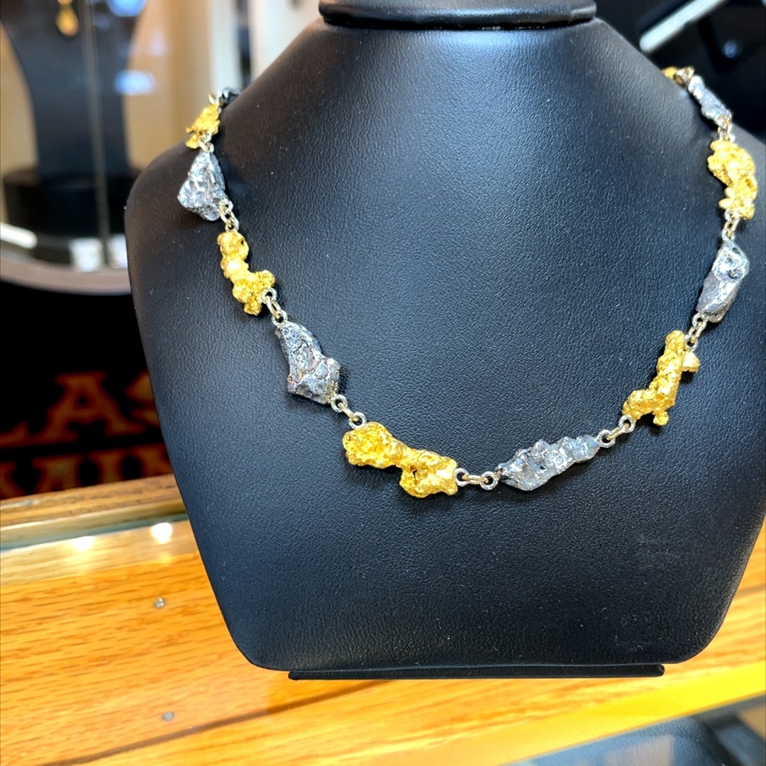 Natural Gold Nugget & Meteorite Chain - Image 4