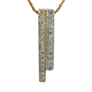 Estate 2-Tone Gold & Diamond Pendant 5056