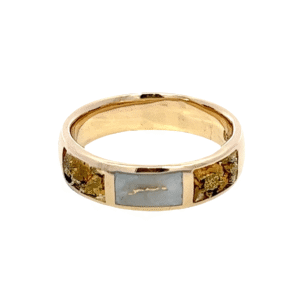 Gold quartz, Gold nugget, Ring, Band, Alaska Mint, 14k, 637G2NG $1595, sz8