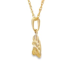 Alaskan Bear Paw Gold Nugget Pendant .75” Tall, Alaska Mint