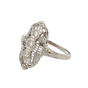 Estate, Ring, Diamond, Alaska Mint, 14k, sz7.5, JU 3/4” tall, 073960 $545