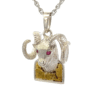 Gold Nugget, Ram, Pendant, Ruby, Sterling Silver, Alaska Mint, P-187-SS, $590