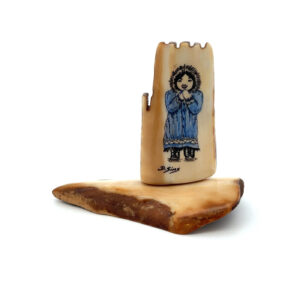 Scrimshaw Artwork Fossilized Ivory, Alaska Mint