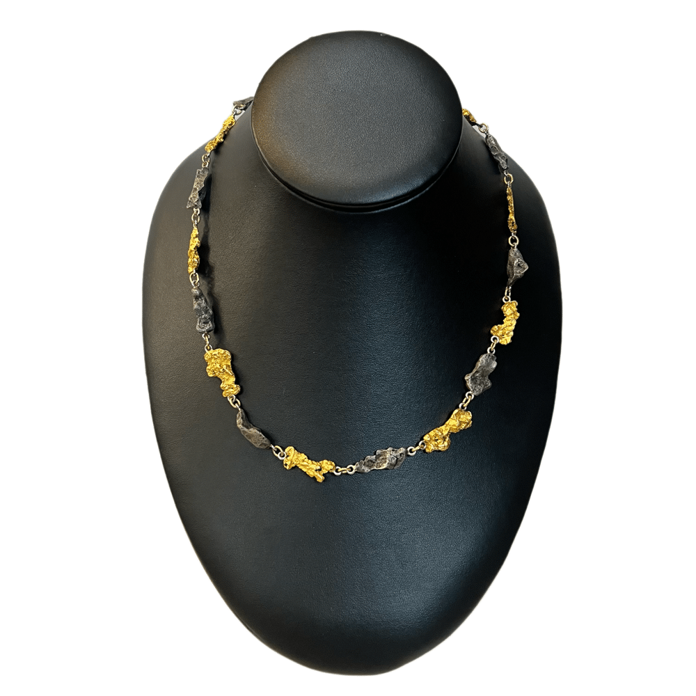 Natural Gold Nugget & Meteorite Chain