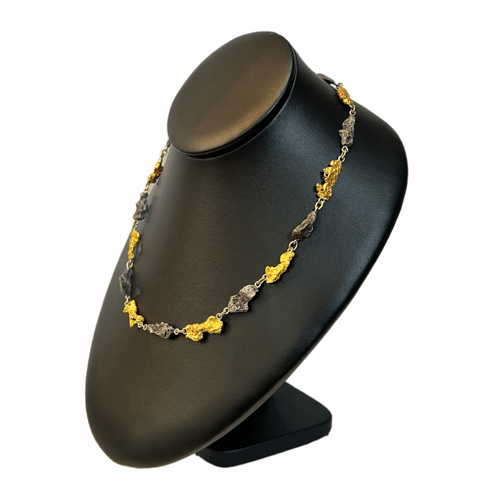 Natural Gold Nugget & Meteorite Chain - Image 2