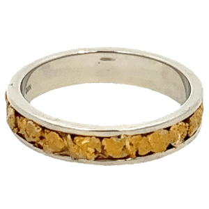 Ladies, 4m, White Gold, Nugget Ring, Alaska Mint