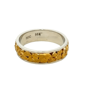 Mens, 6m, White Gold, Nugget Ring, Alaska Mint