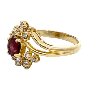 14k Estate Ruby & Diamond Ring, Alaska Mint