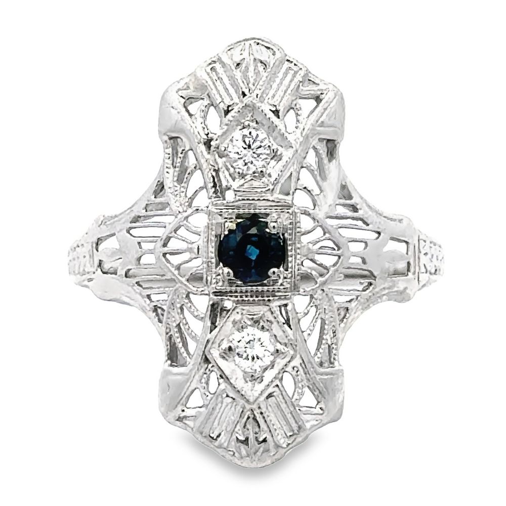 Sapphire & Diamond 18k Ring, Alaska Mint