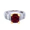2-Tone Zircon & Diamond 18k Ring, Alaska Mint