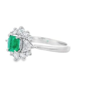 Platinum Emerald Ring with Diamonds, Alaska Mint